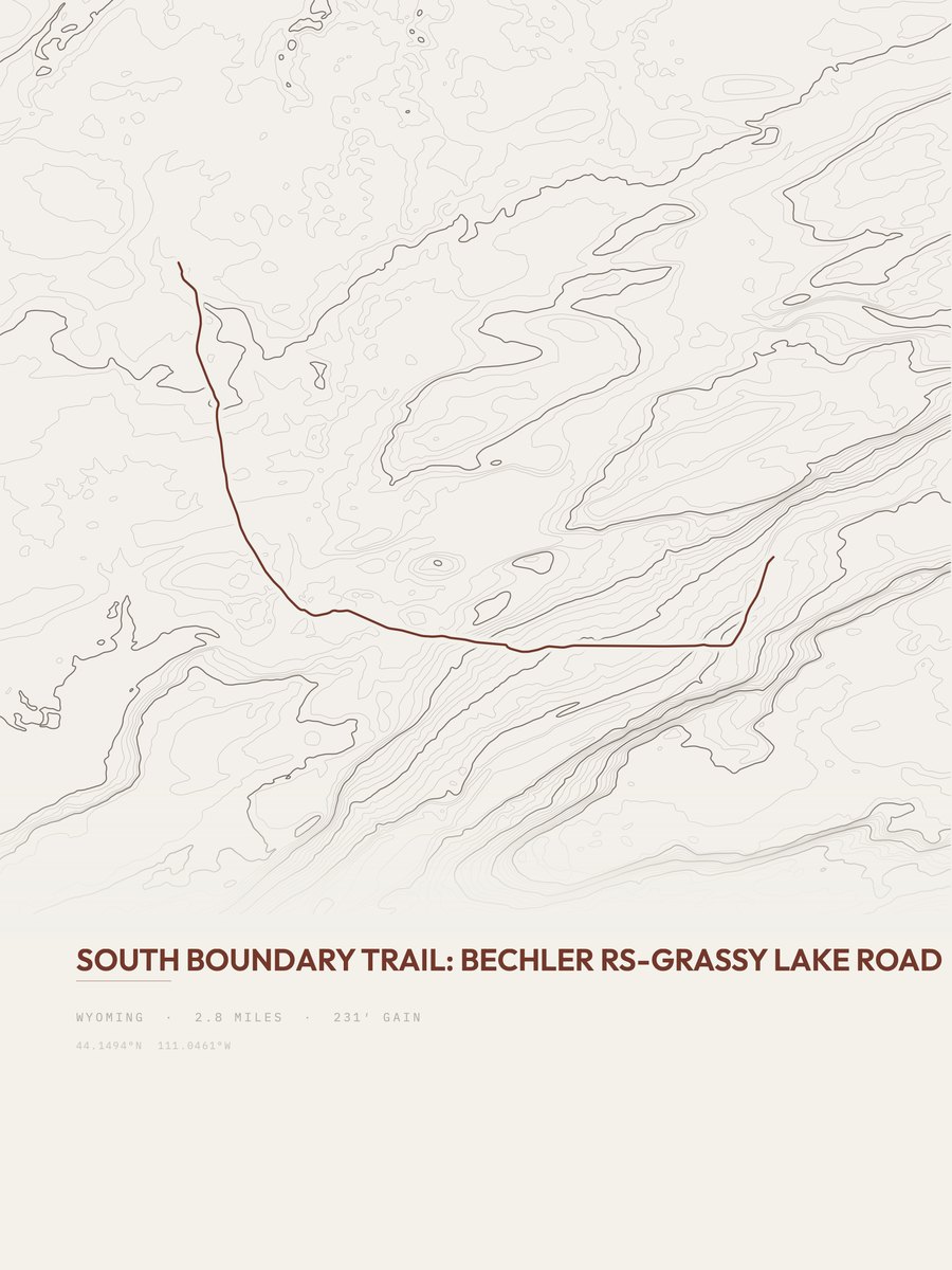 South Boundary Trail Topographic print