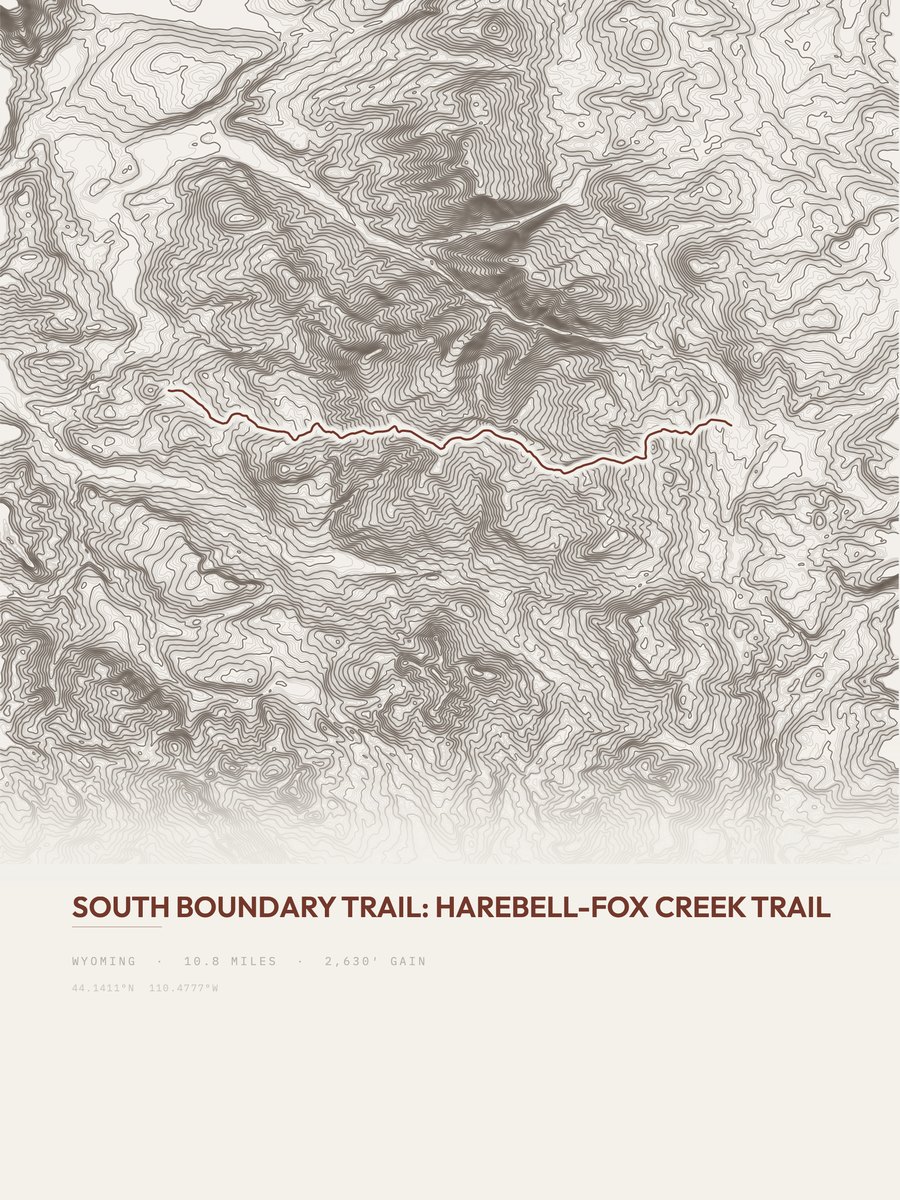 South Boundary Trail Topographic print