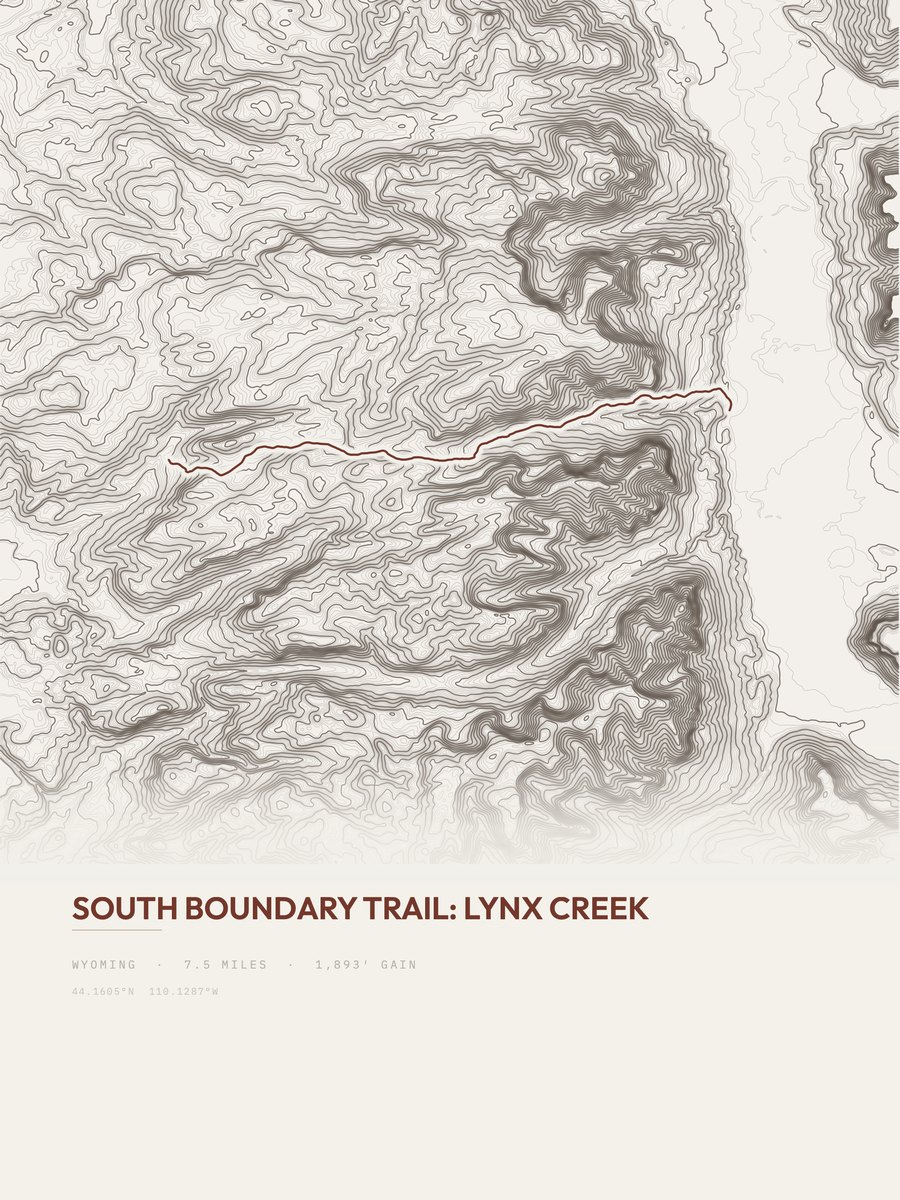 South Boundary Trail Topographic print