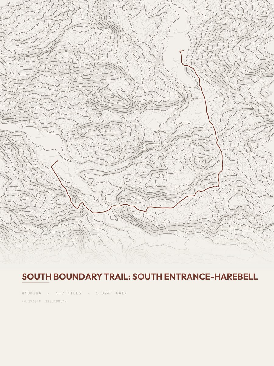 South Boundary Trail Topographic print