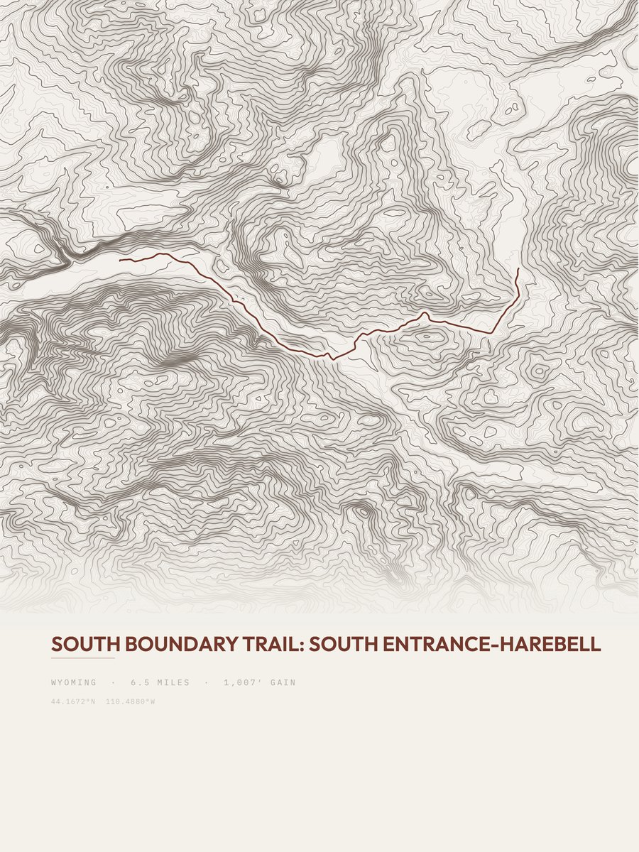 South Boundary Trail Topographic print