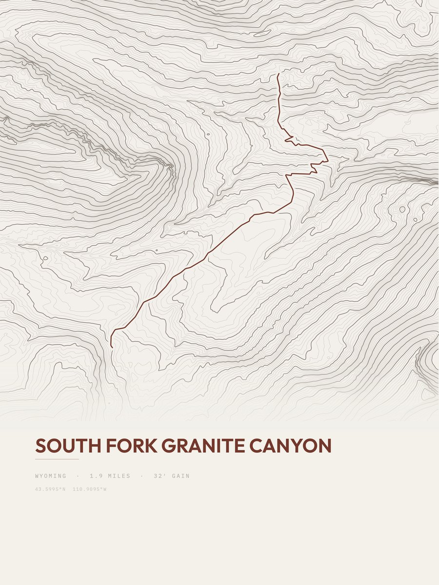 South Fork Granite Canyon Topographic print