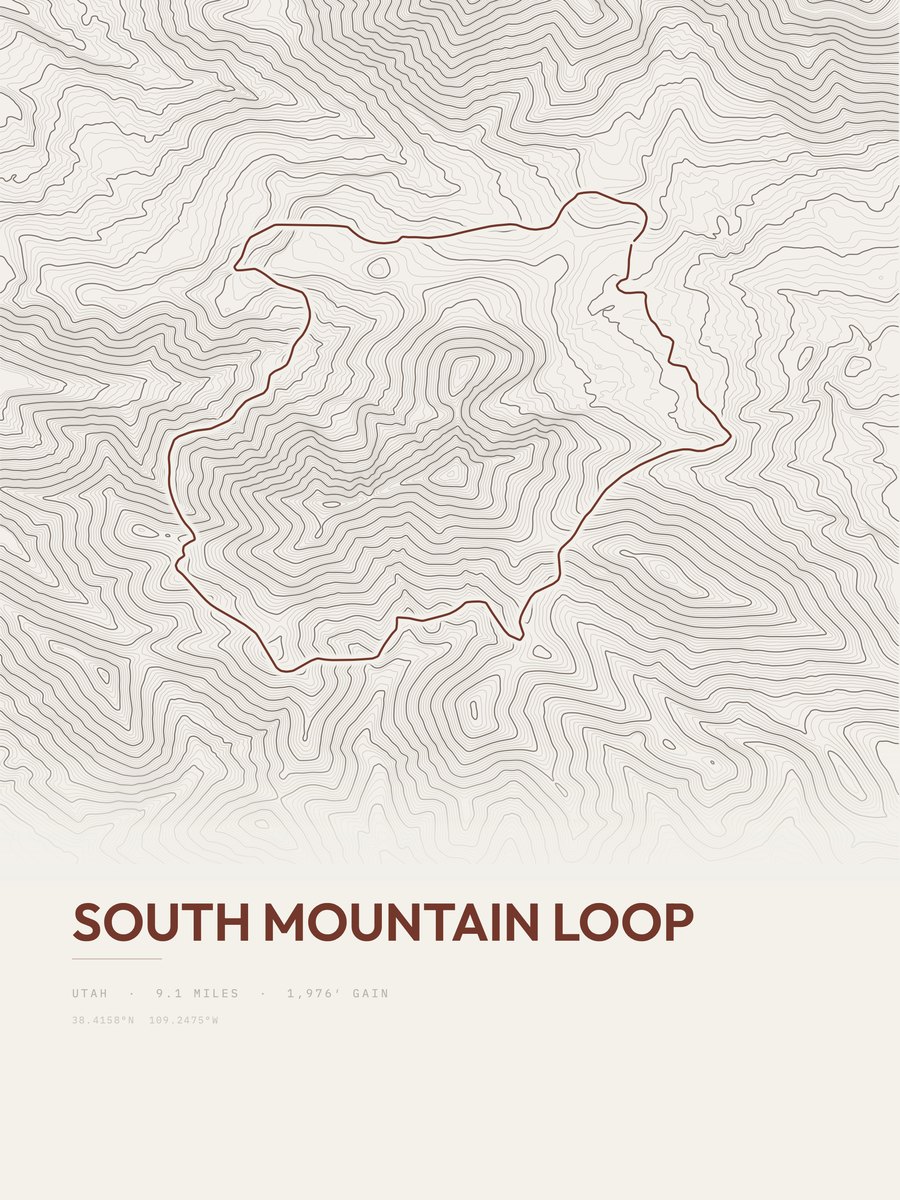 South Mountain Loop Topographic print