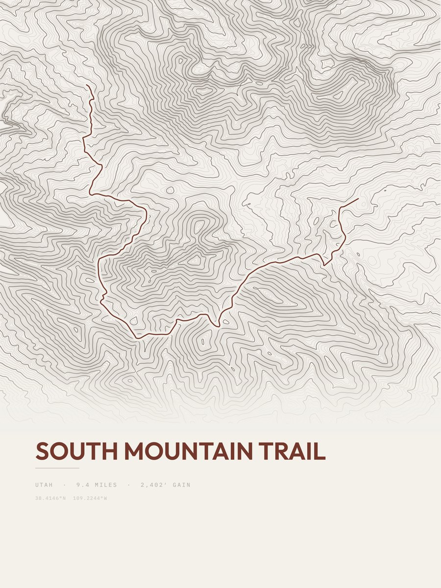 South Mountain Trail Topographic print