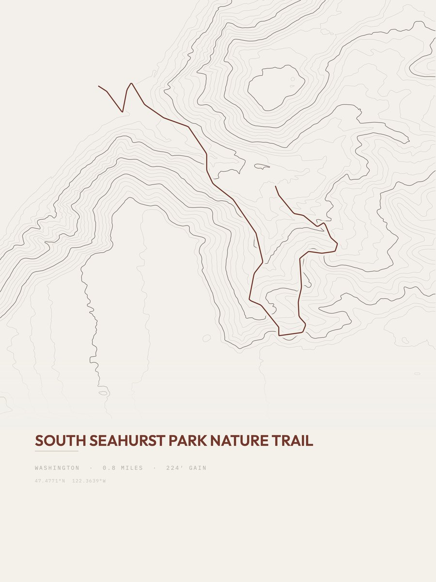 South Seahurst Park Nature Trail Topographic print