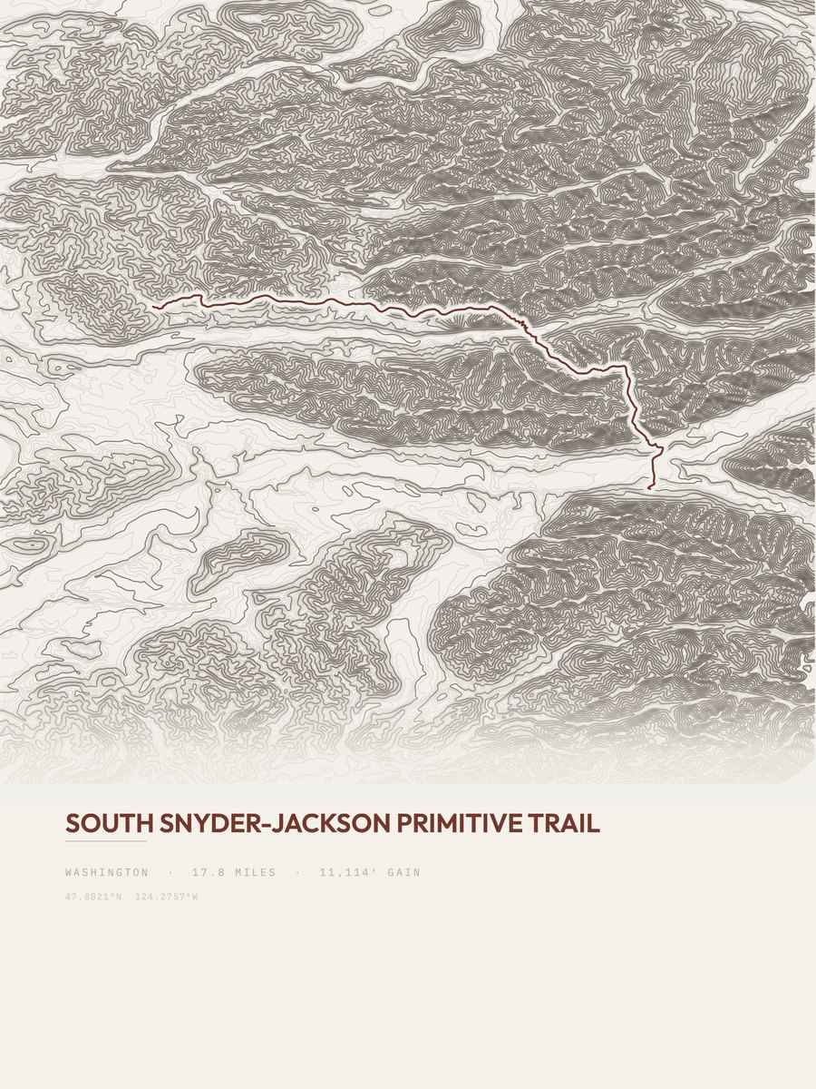 South Snyder-Jackson topographic trail print