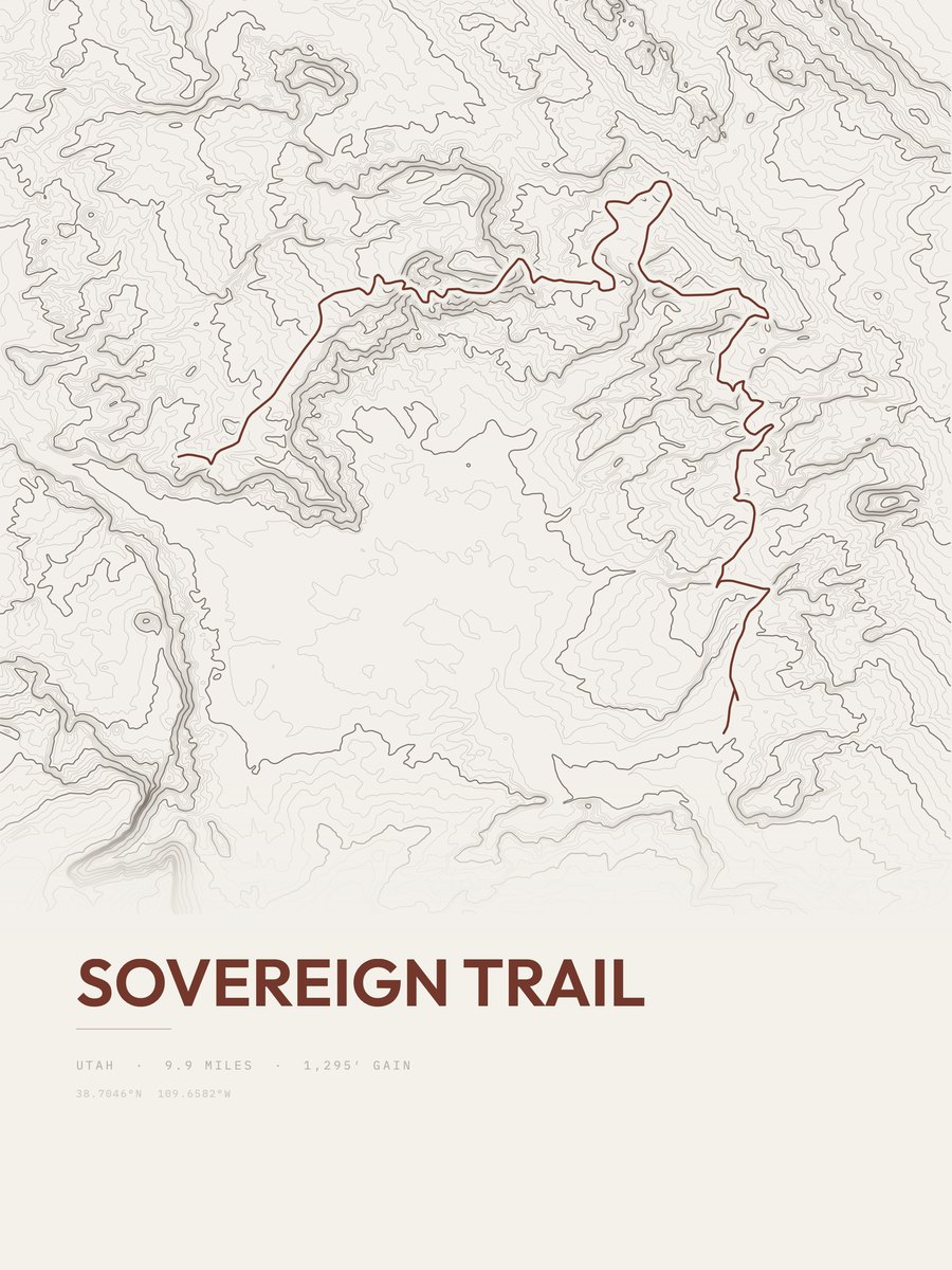 Sovereign Trail Topographic print