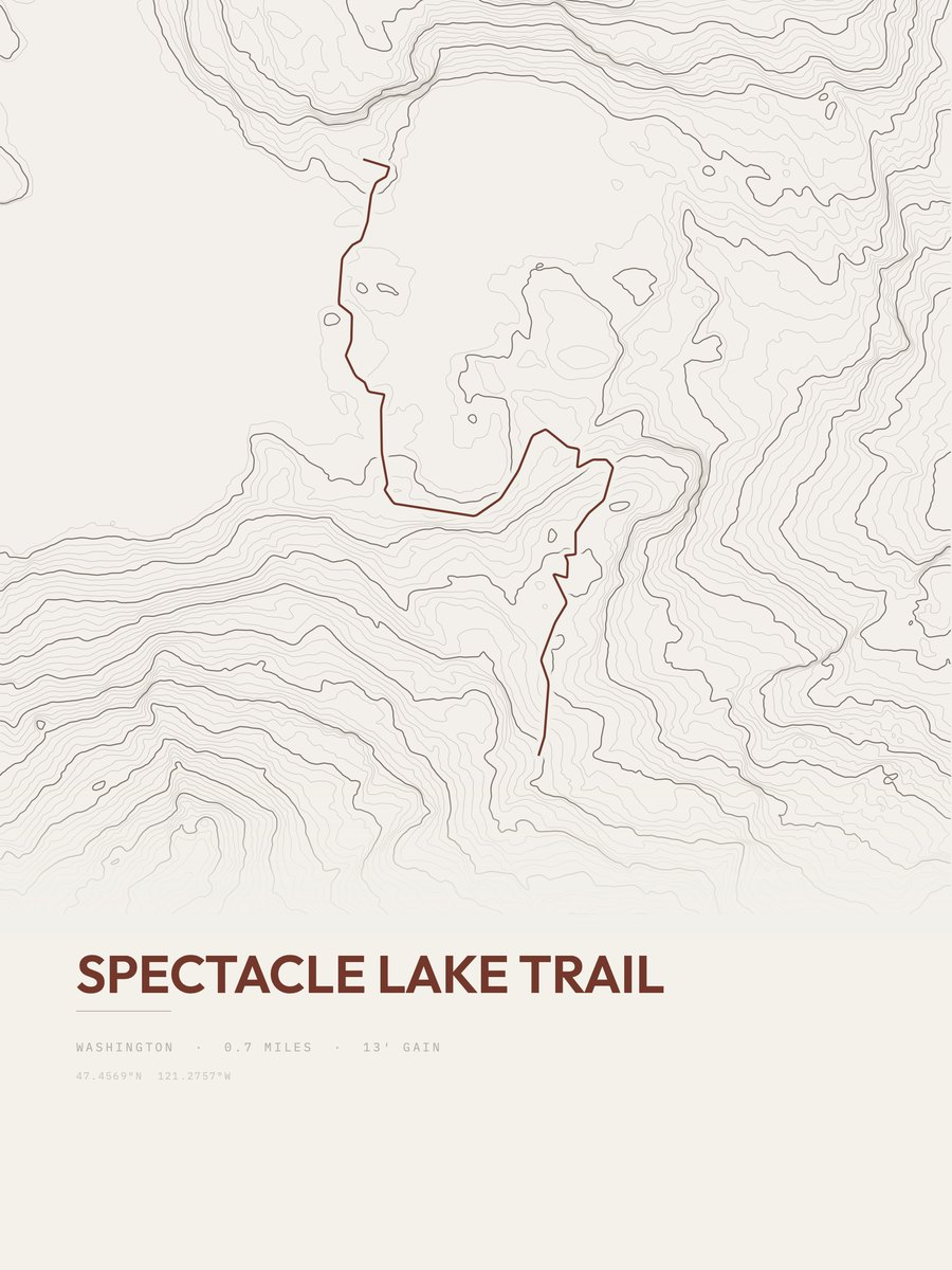 Spectacle Lake Trail Topographic print