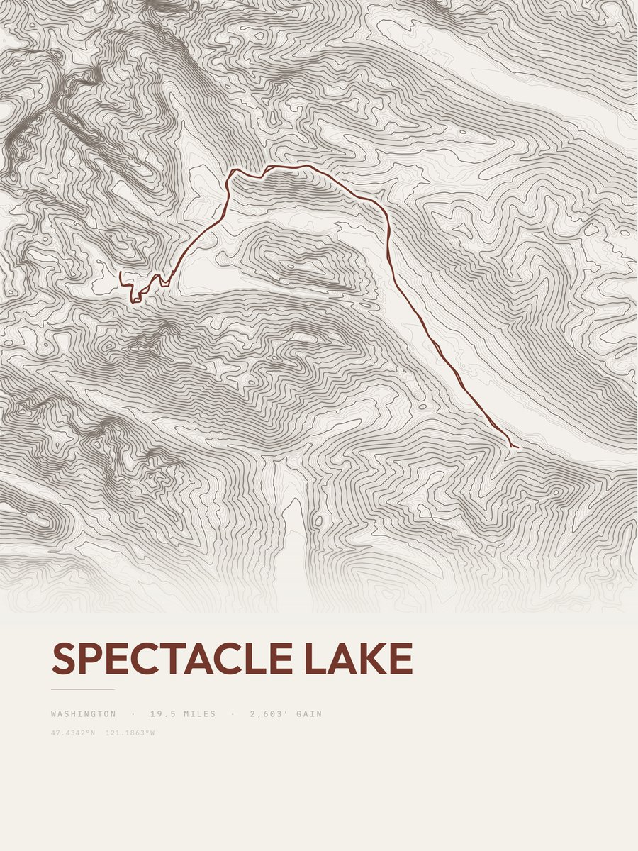 Spectacle Lake Topographic print