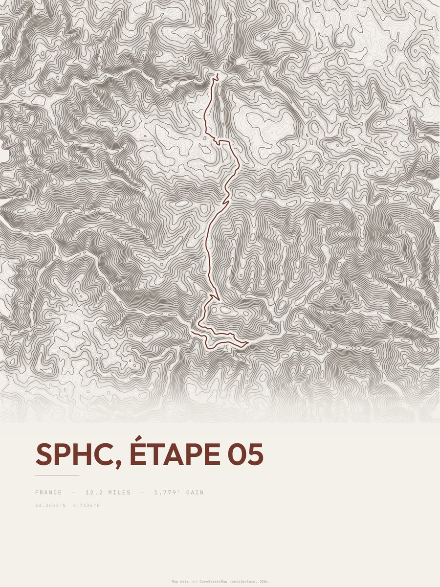 SPHC topographic trail print