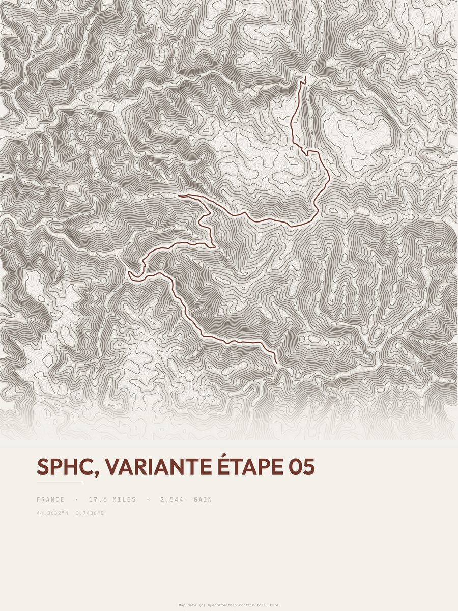 SPHC topographic trail print