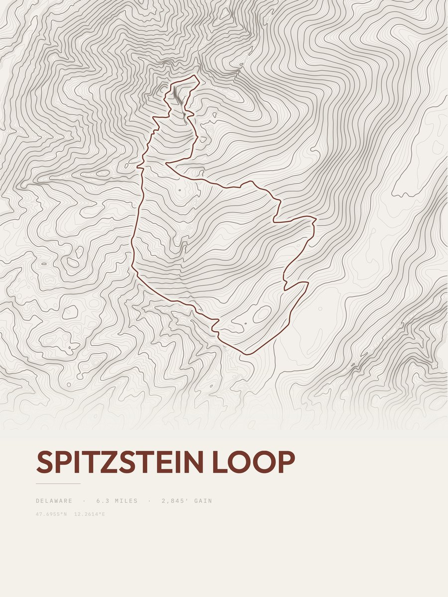 Spitzstein Loop Topographic print