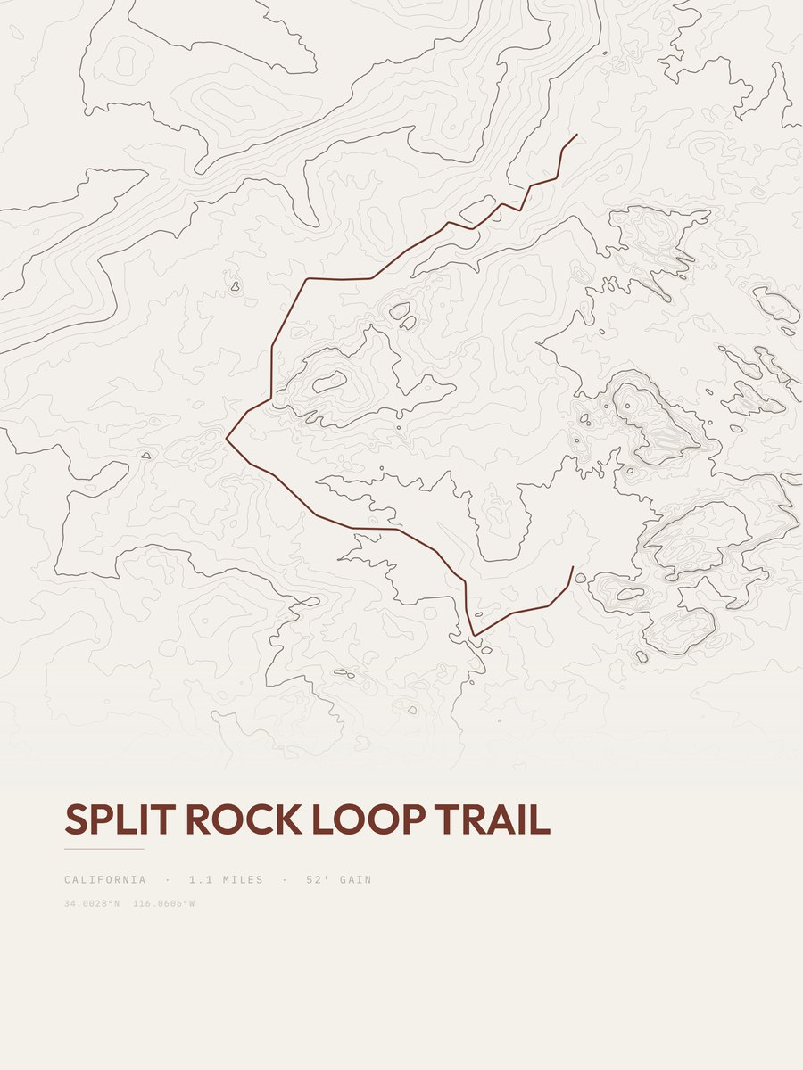 Split Rock Loop Trail topographic trail print
