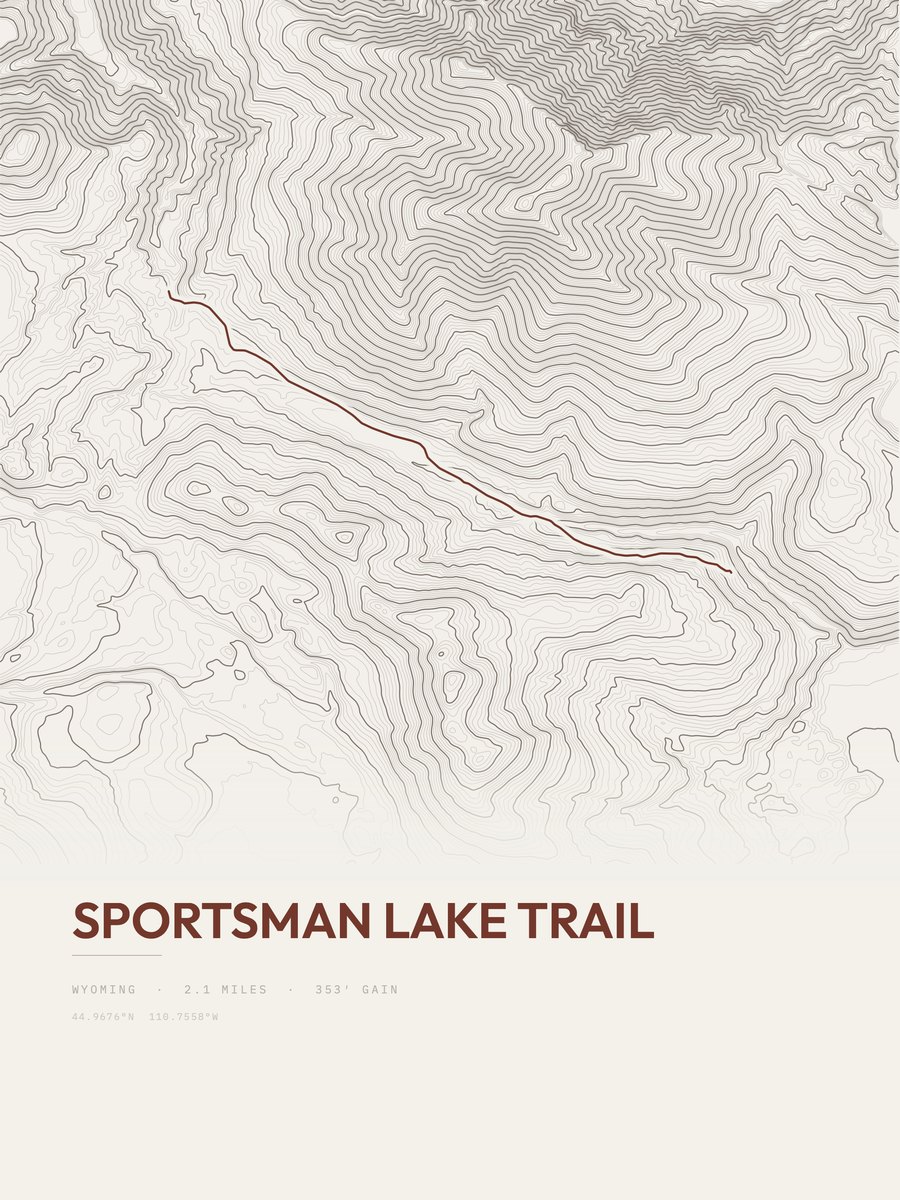 Sportsman Lake Trail Topographic print