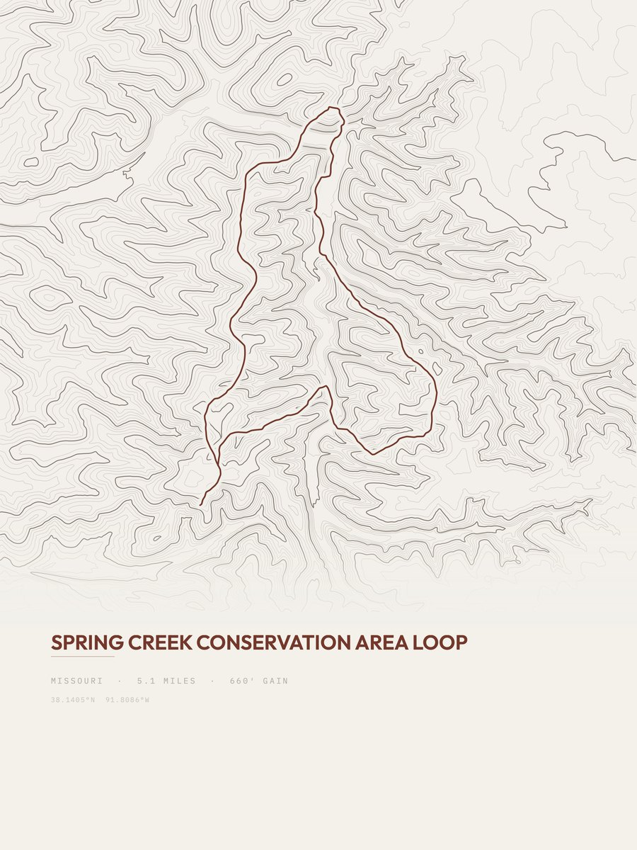 Spring Creek Conservation Area Topographic print
