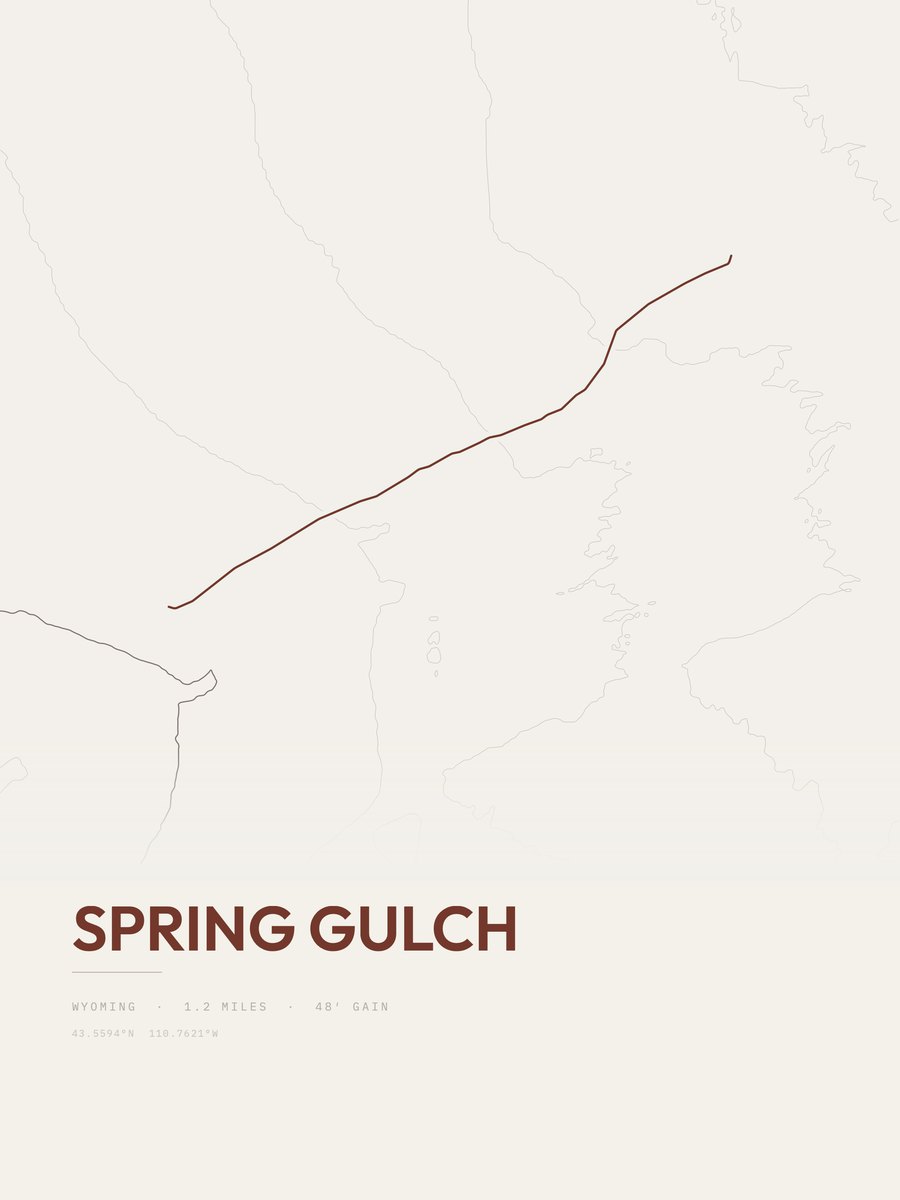 Spring Gulch topographic trail print