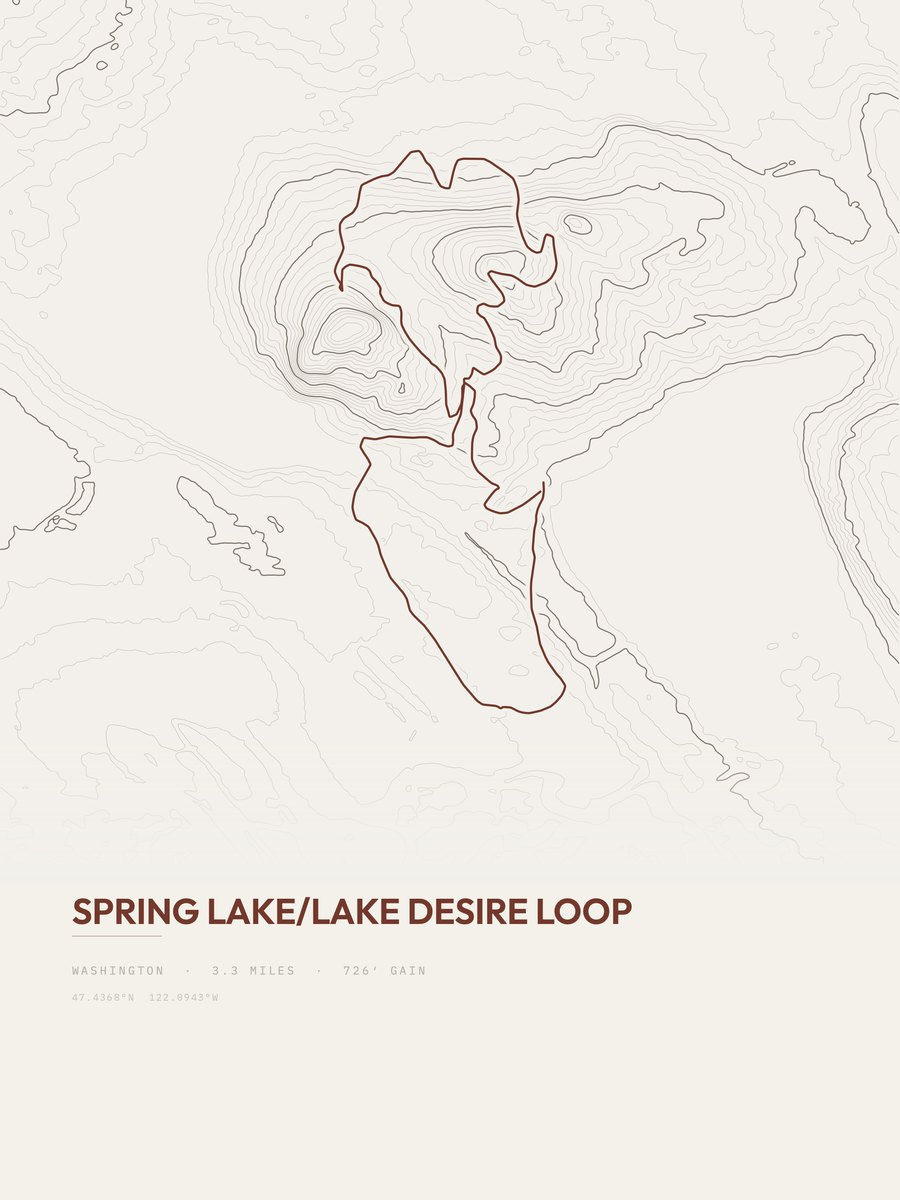 Spring Lake / Lake Desire Loop Topographic print