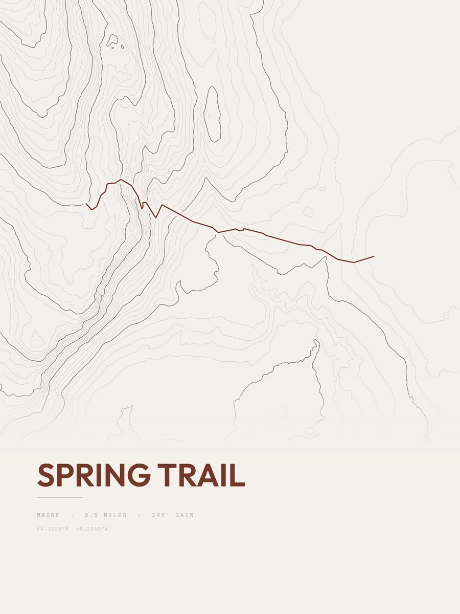 Spring Trail Topographic print