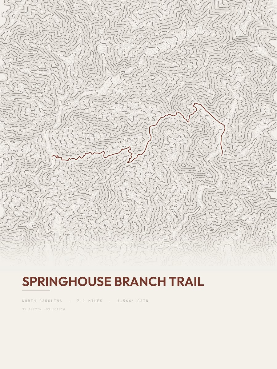Springhouse Branch Trail Topographic print