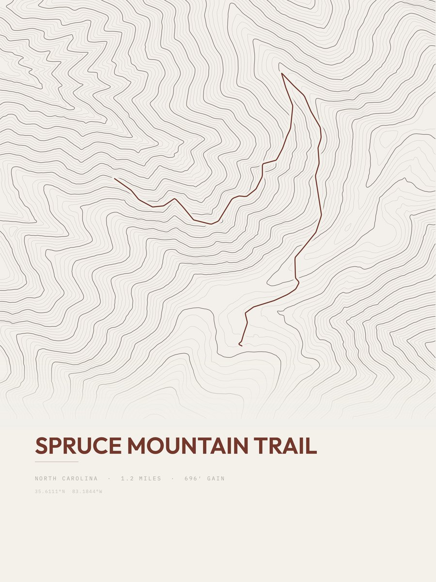 Spruce Mountain Trail Topographic print