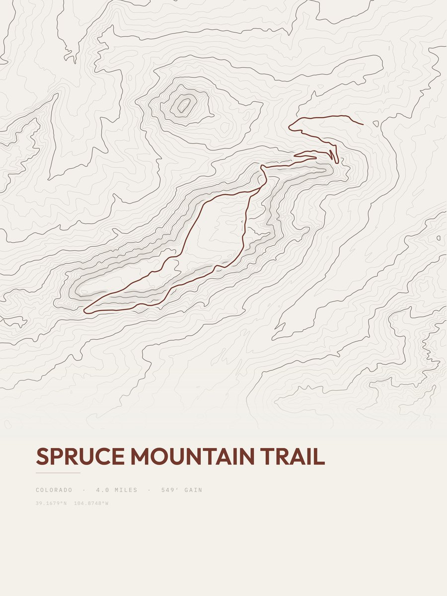 Spruce Mountain Trail Topographic print