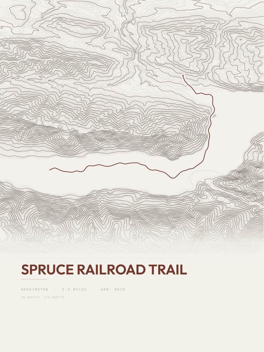 Spruce Railroad Trail Topographic print