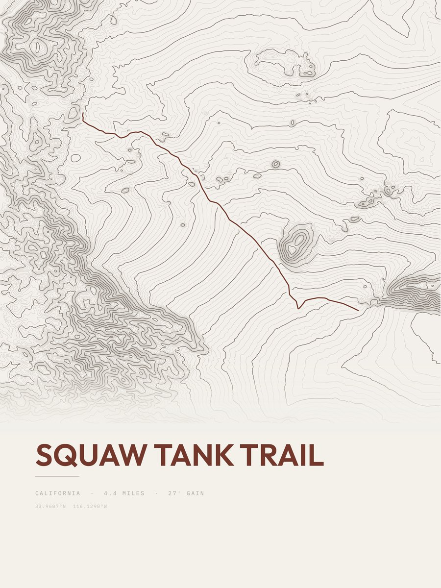 Squaw Tank Trail Topographic print