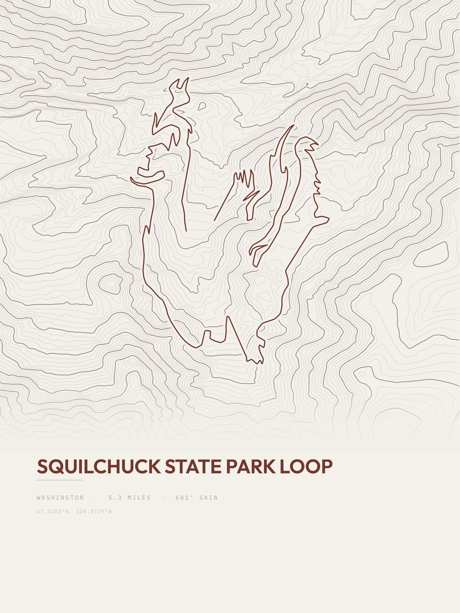 Squilchuck State Park Loop Topographic print