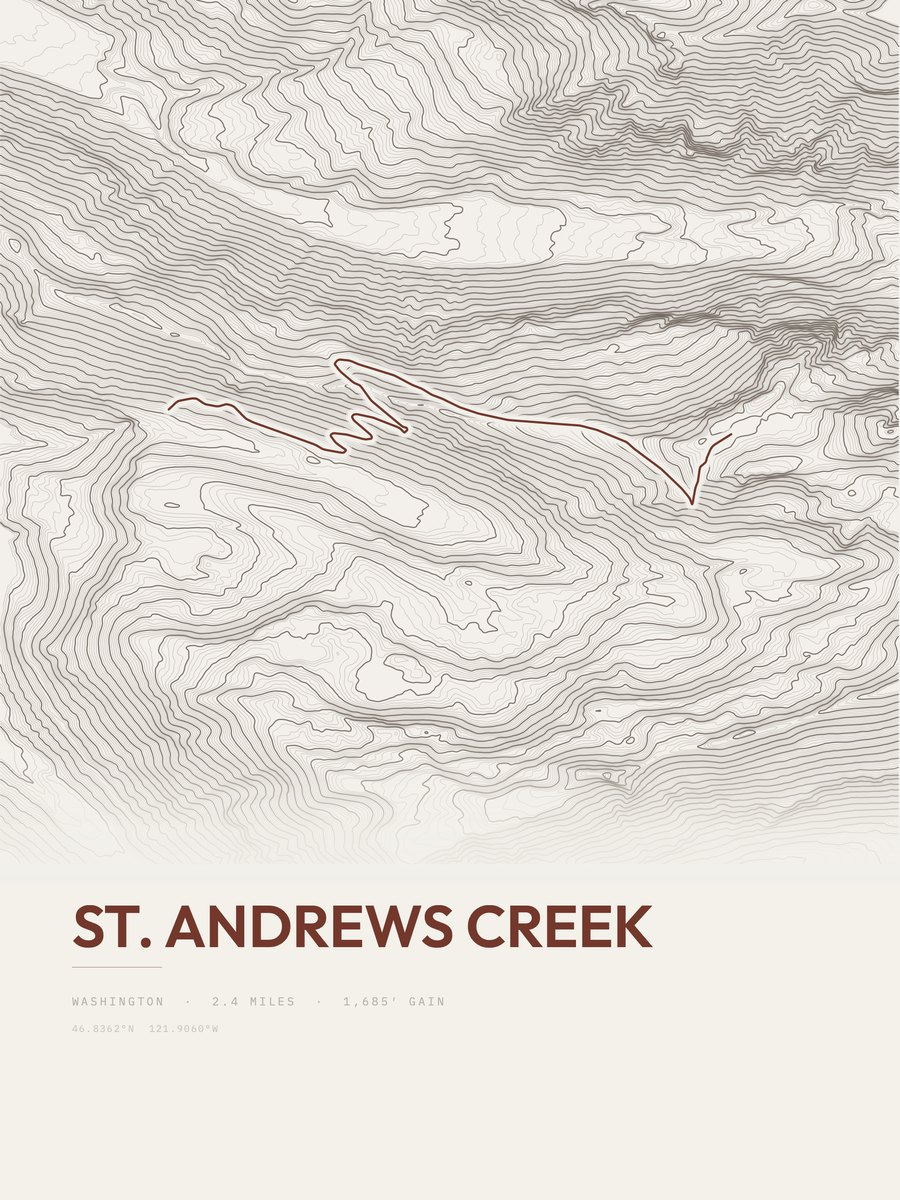 St. Andrews Creek topographic trail print