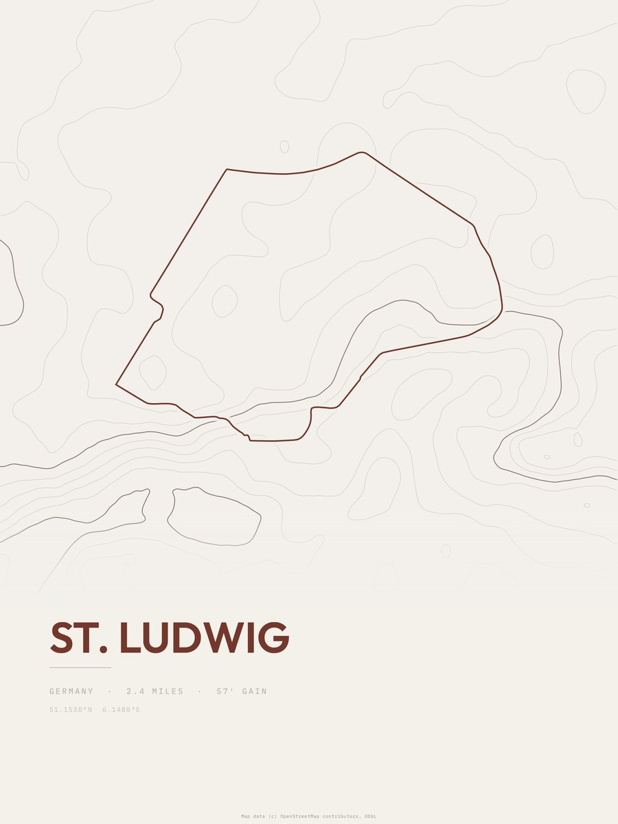 St. Ludwig topographic trail print