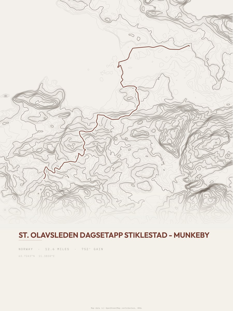 St. Olavsleden Topographic print