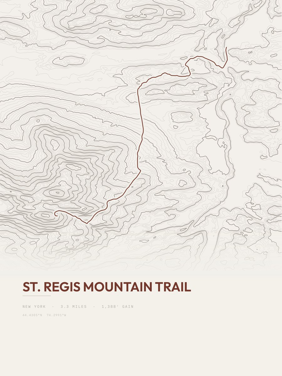 St. Regis Mountain Trail Topographic print