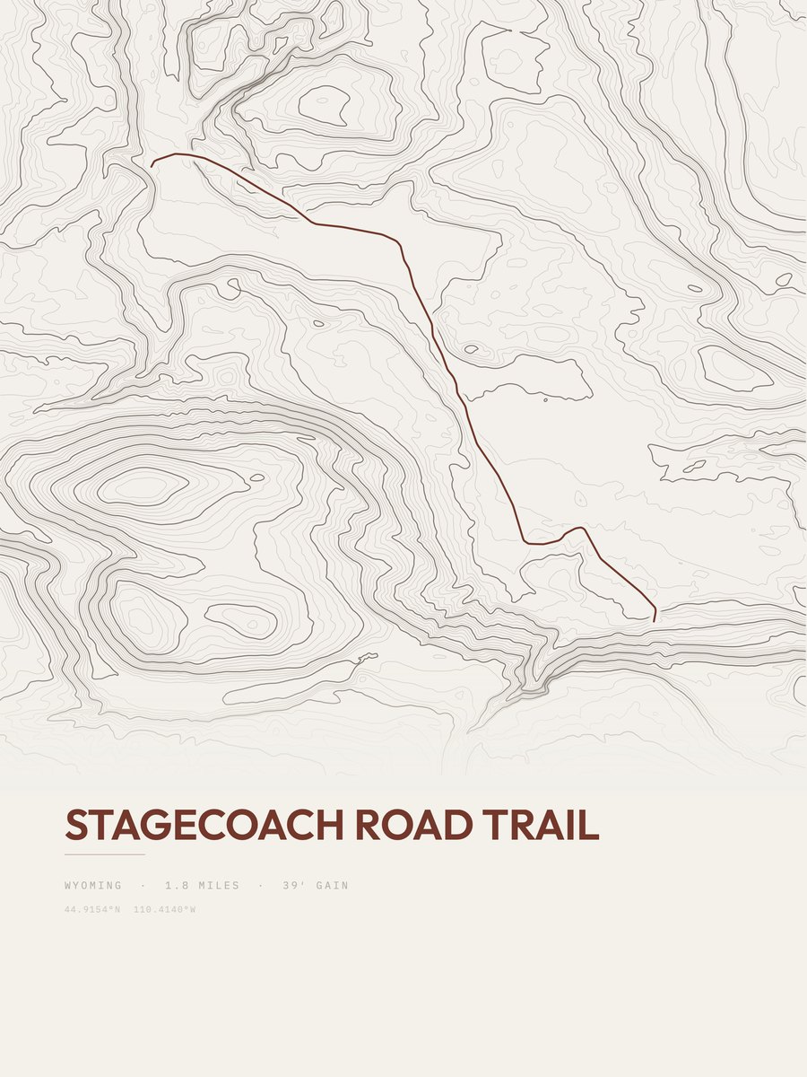 Stagecoach Road Trail topographic trail print