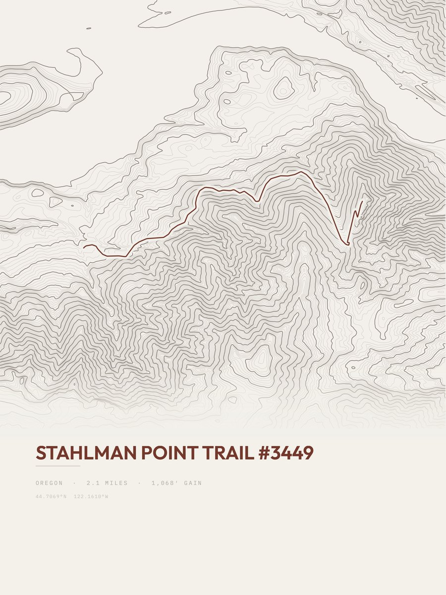 Stahlman Point Trail topographic trail print