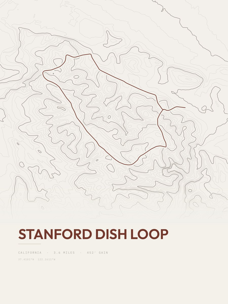Stanford Dish Loop Topographic print