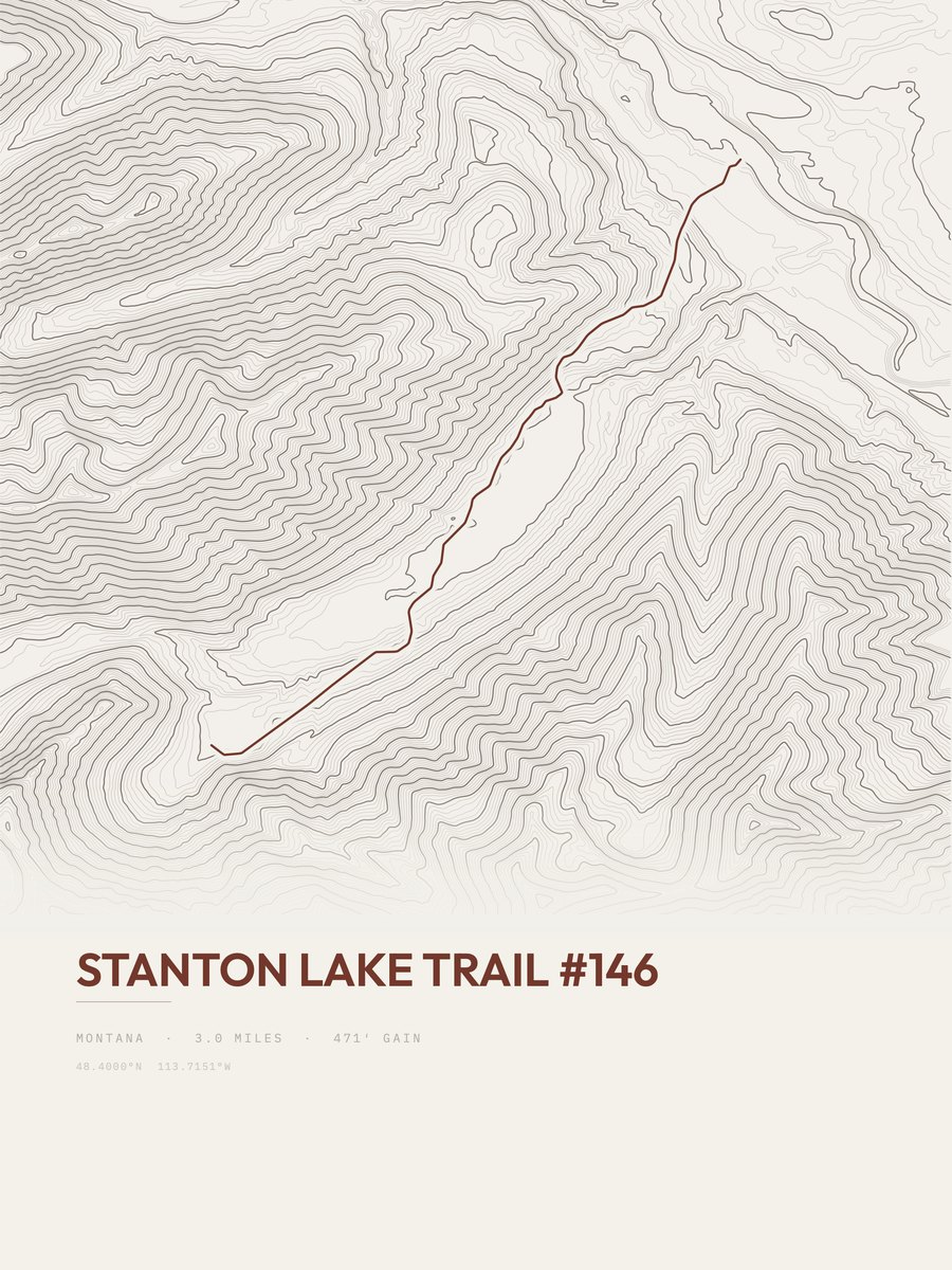 Stanton Lake Trail Topographic print