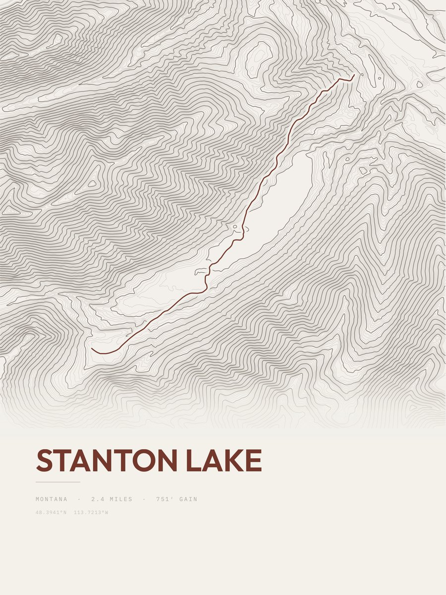 Stanton Lake Topographic print