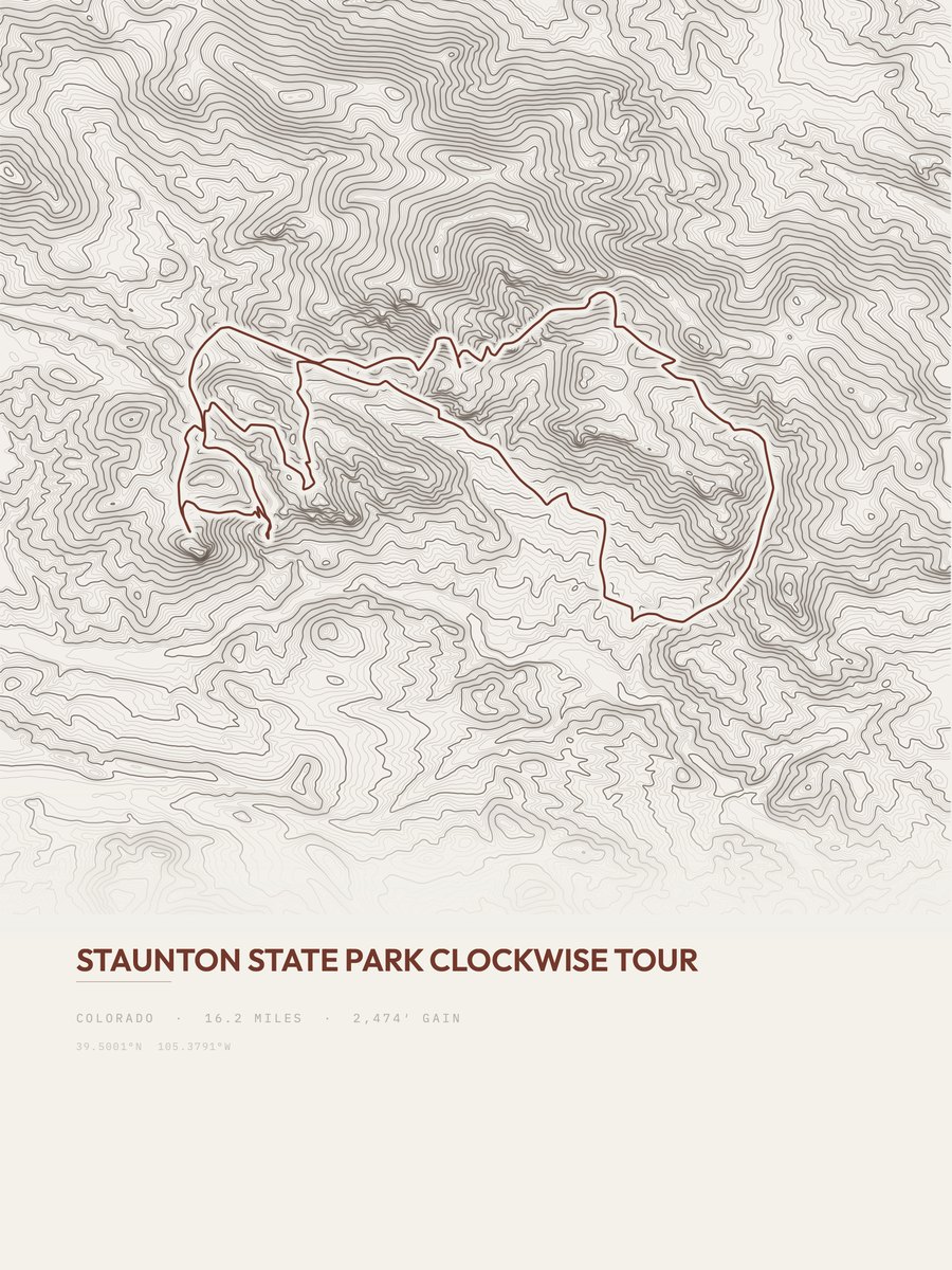 Staunton State Park topographic trail print