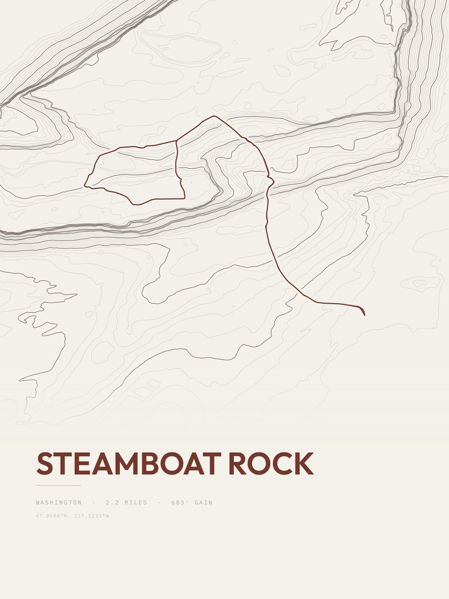Steamboat Rock Topographic print
