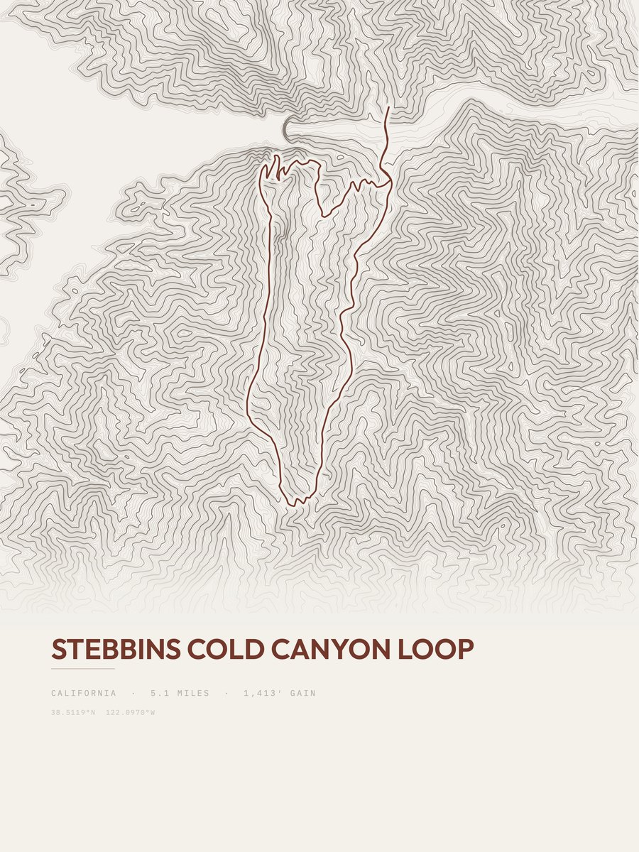 Stebbins Cold Canyon Loop Topographic print