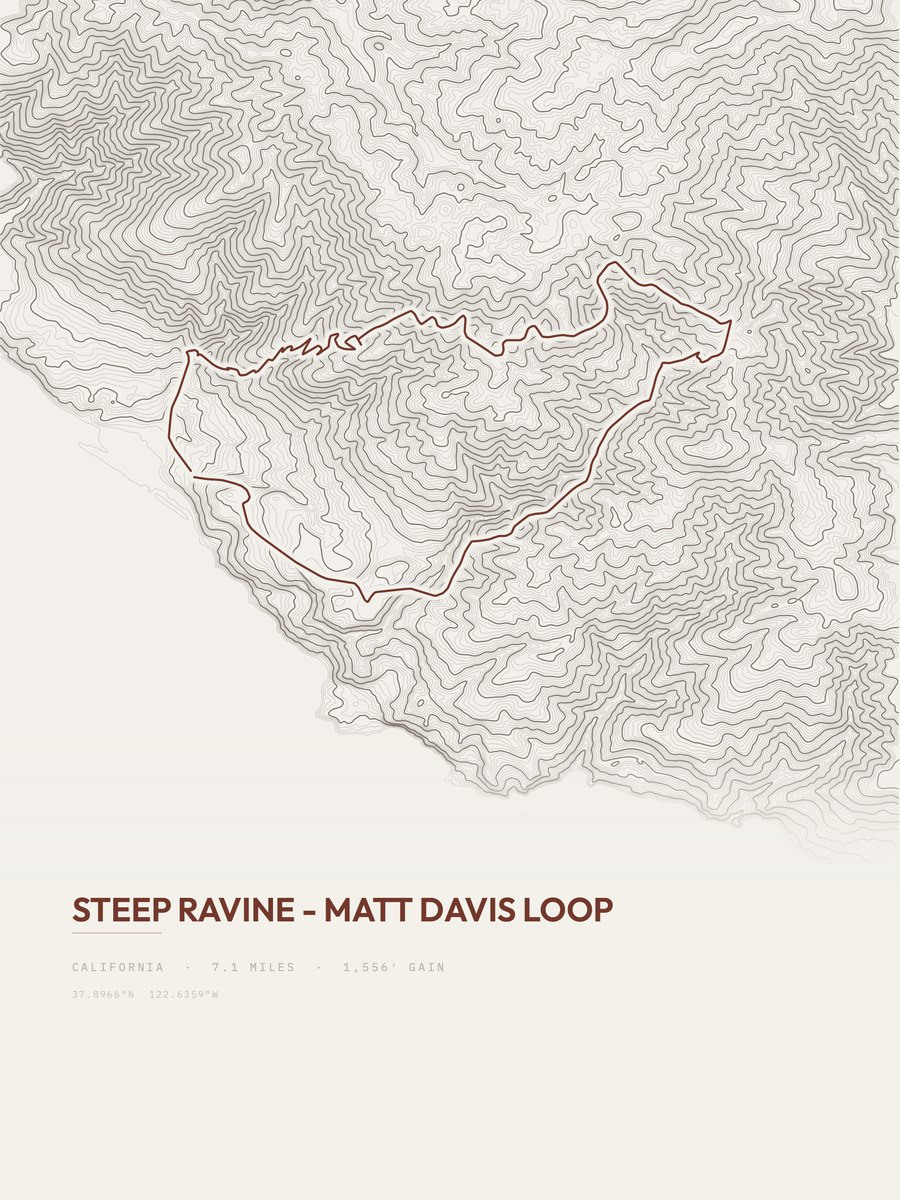 Steep Ravine - Matt Davis Loop Topographic print