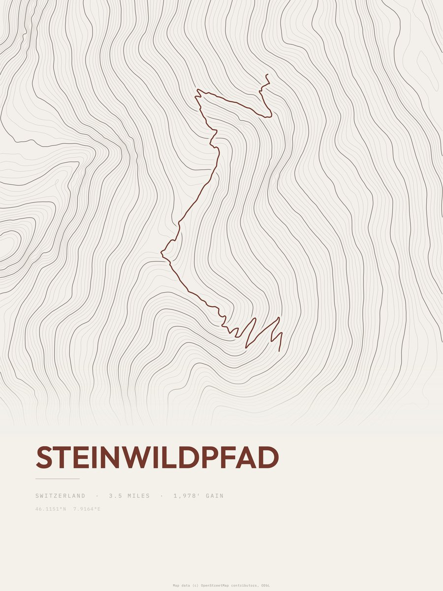 Steinwildpfad Topographic print