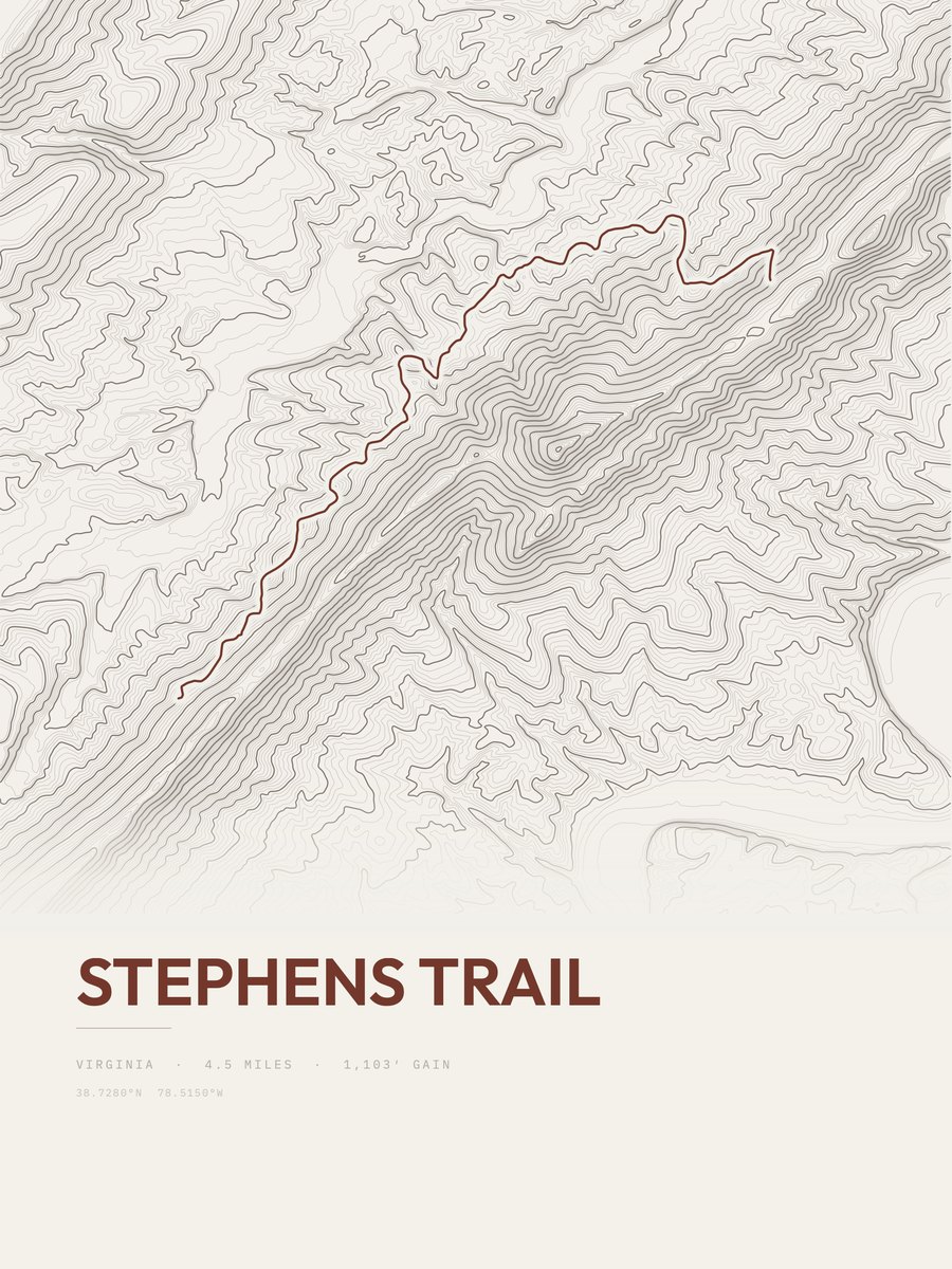 Stephens Trail Topographic print