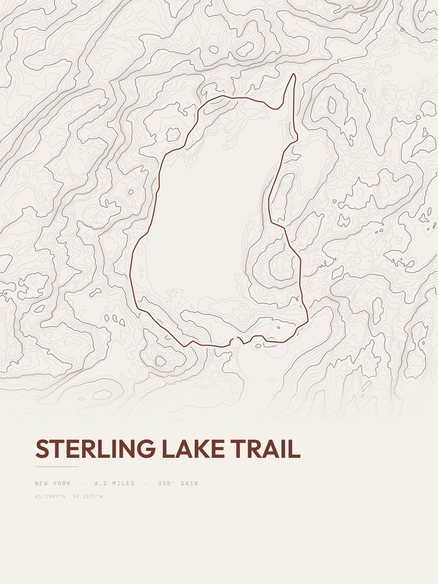Sterling Lake Trail Topographic print