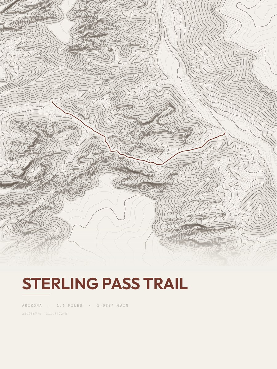Sterling Pass Trail Topographic print