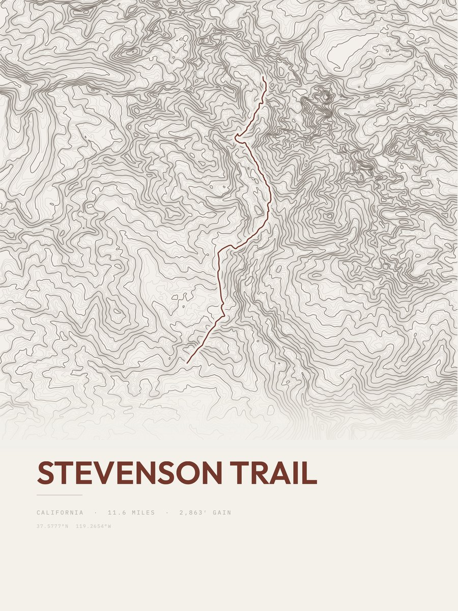 Stevenson Trail Topographic print