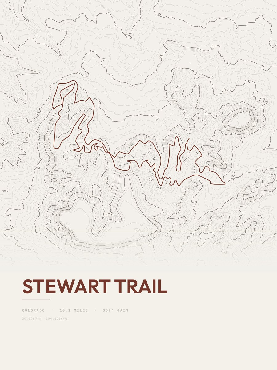 Stewart Trail Topographic print