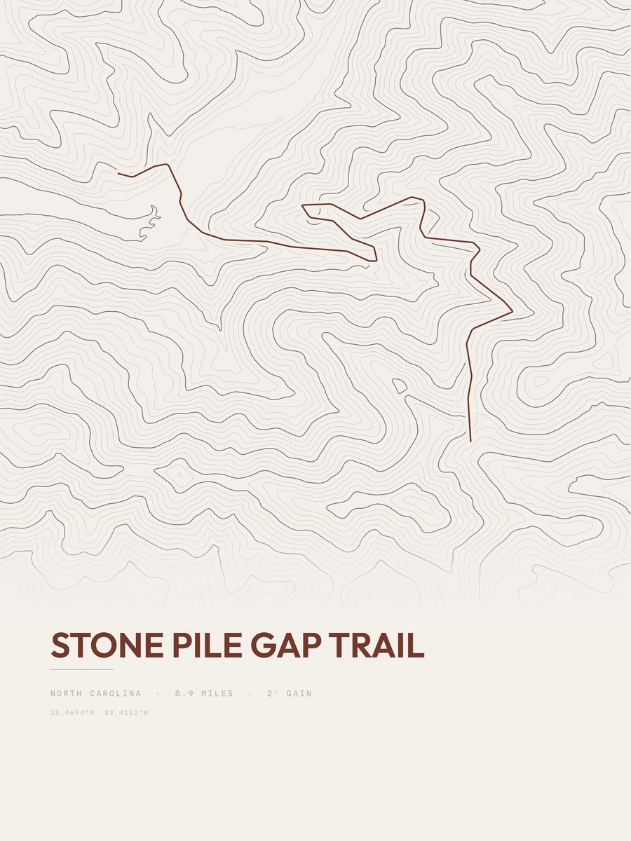 Stone Pile Gap Trail Topographic print