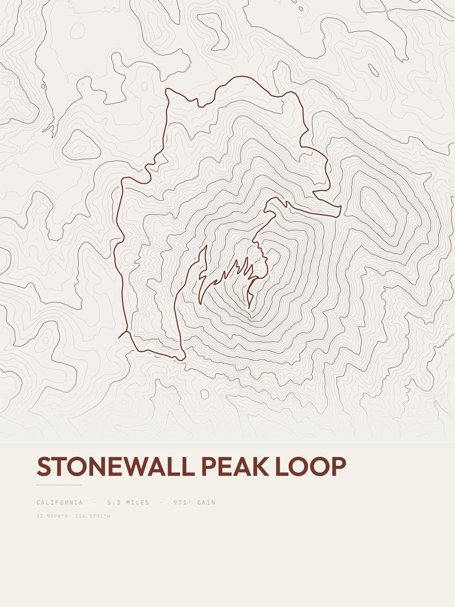 Stonewall Peak Loop Topographic print