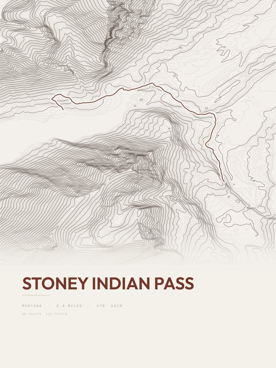Stoney Indian Pass Topographic print